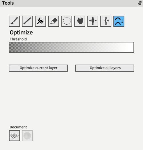 Optimize tool panel